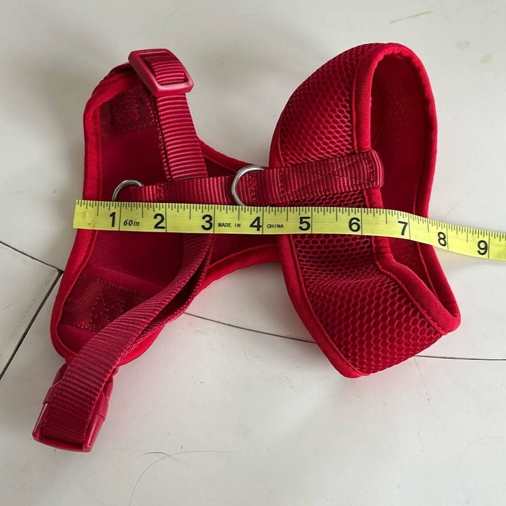 🌸NWOT Bright Red Dog Harness with Adjustable Straps and Breathable Fabr…
